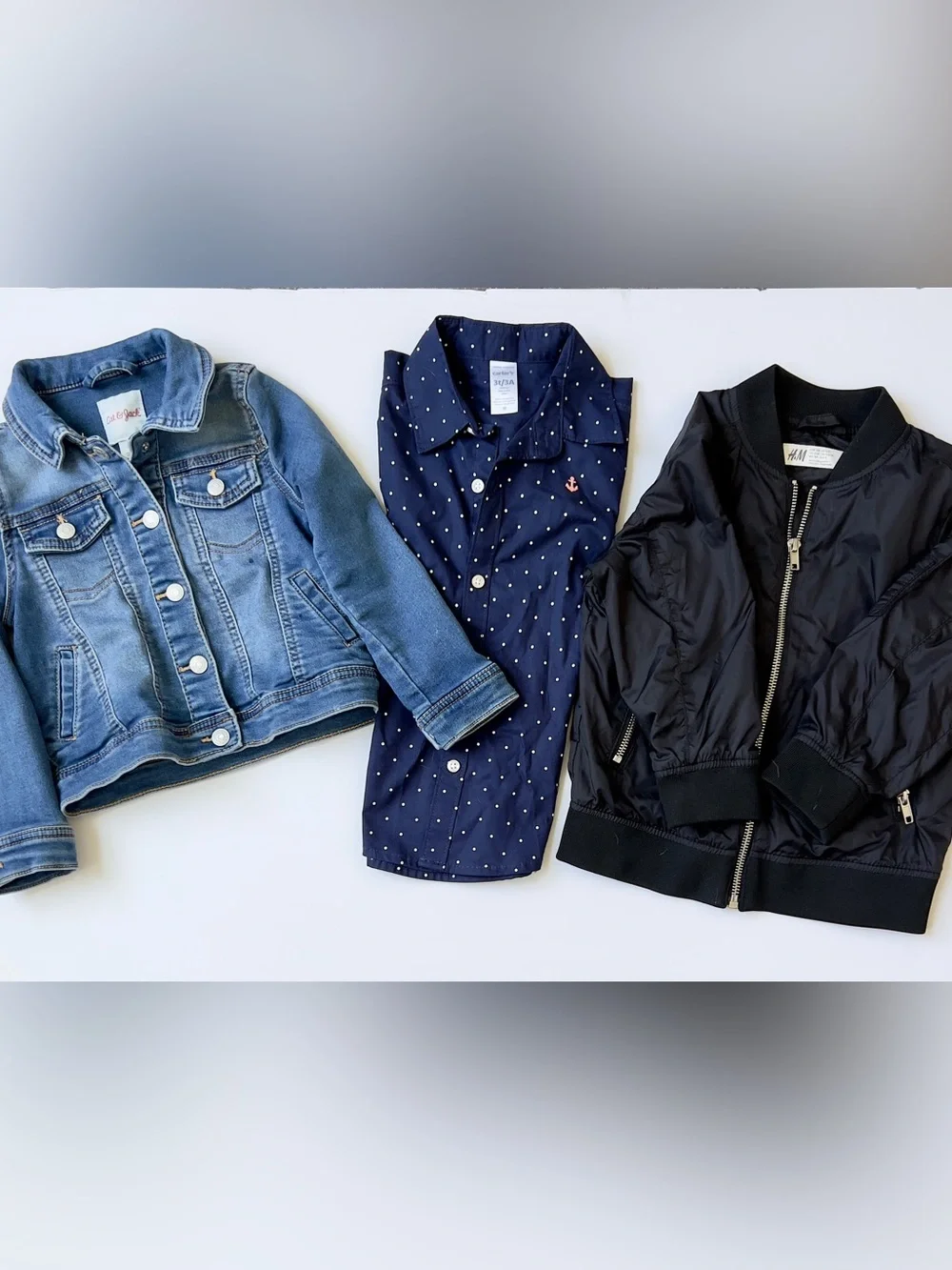 Bulk set of 3 boys children’s clothes - 2 jackets and button down shirt